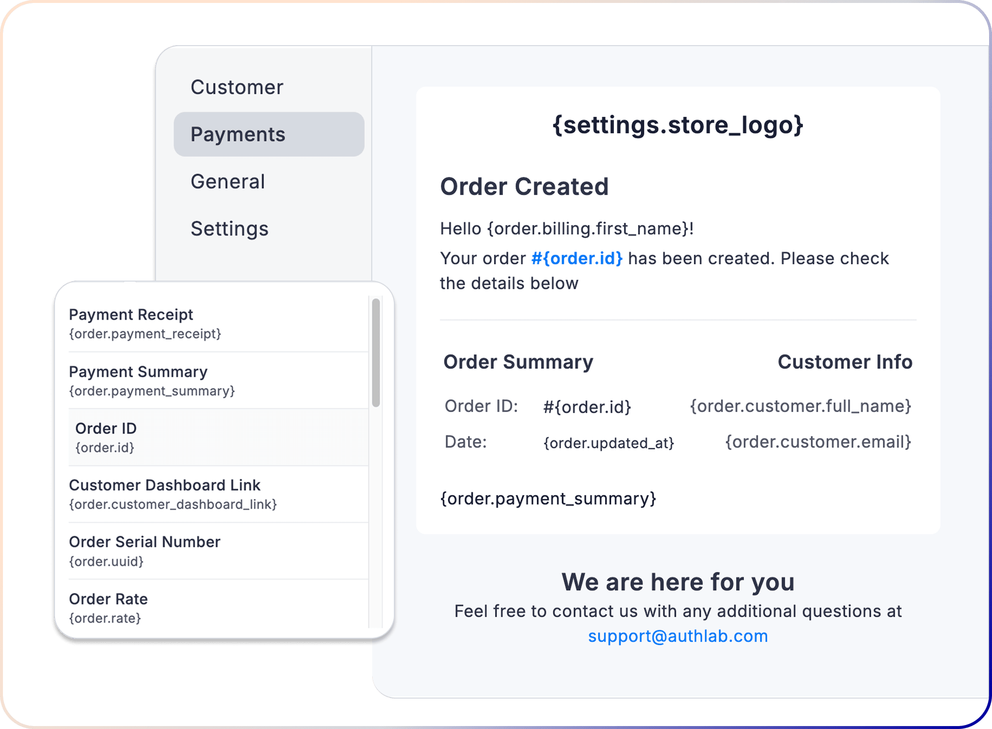Custom reciept