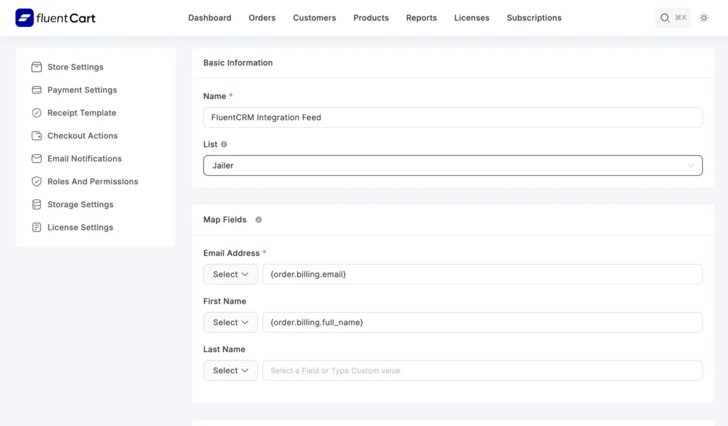 CRM Integration at Checkout