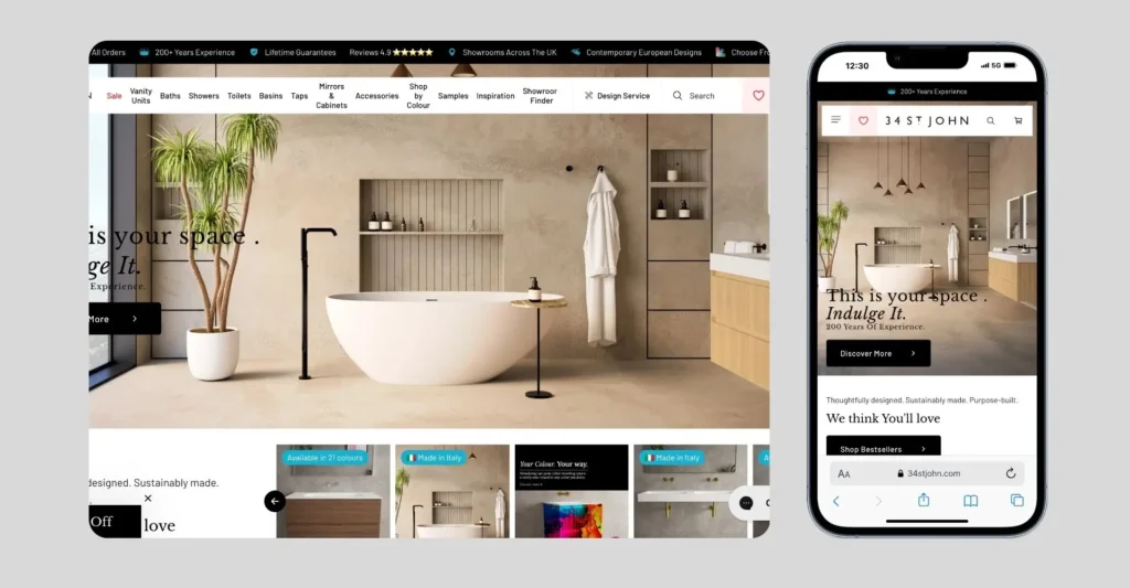 34 St John- Example for Best eCommerce Websites
