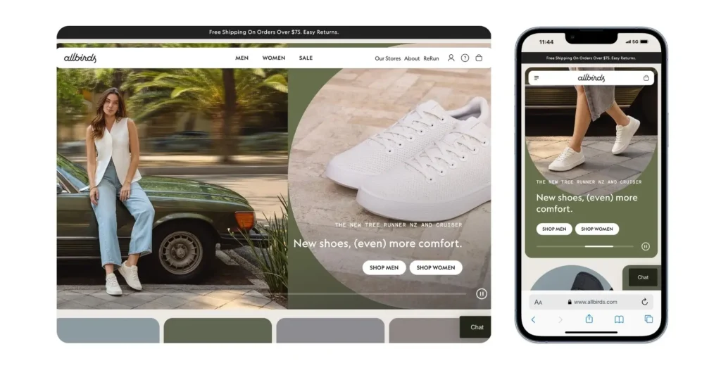 Allbirds- Example for Best eCommerce Websites