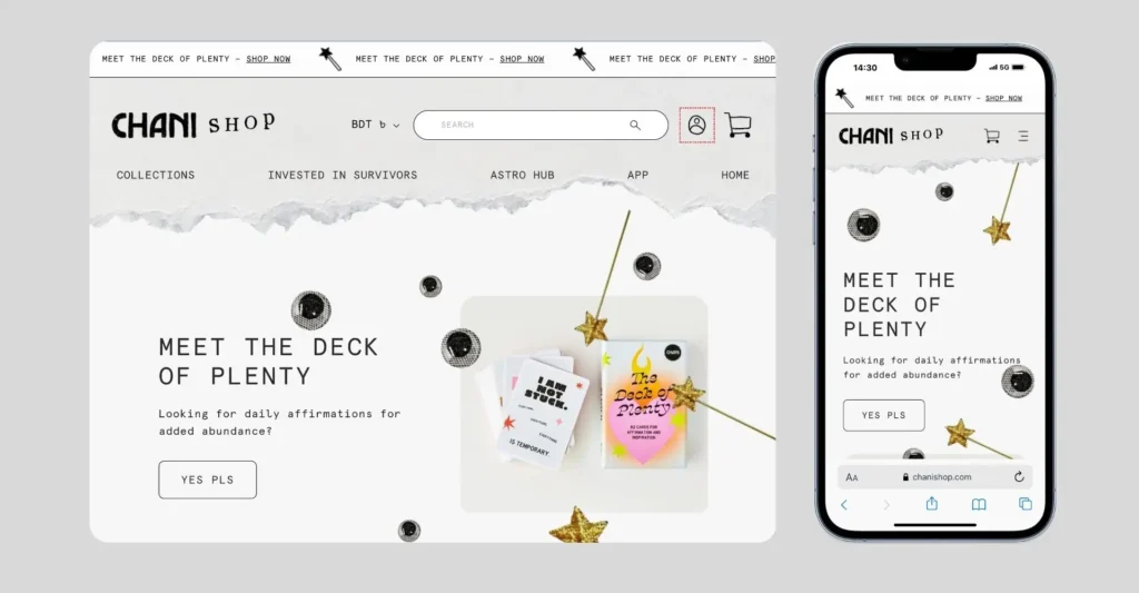 CHANI Shop- Example for Best eCommerce Websites