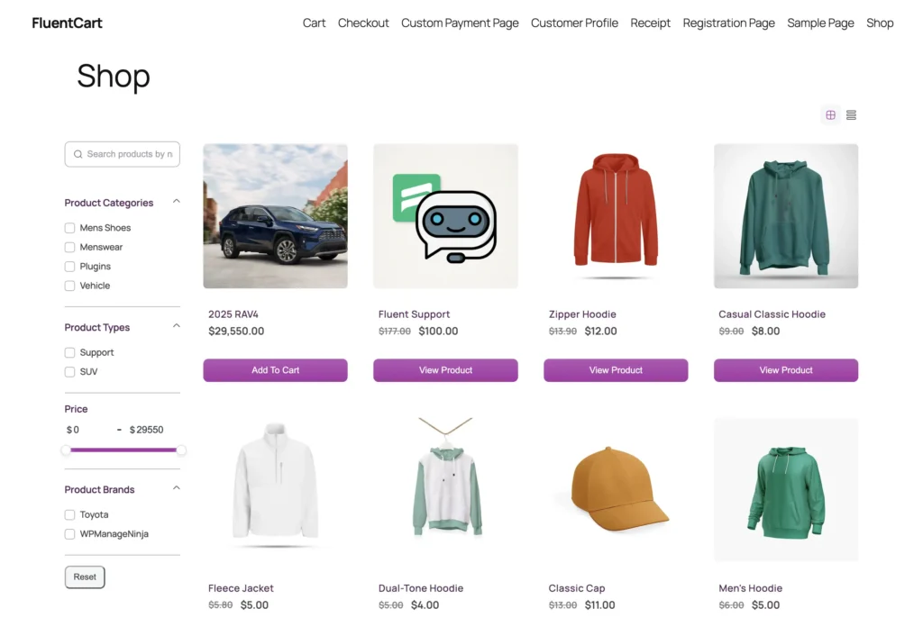FluentCart Shop