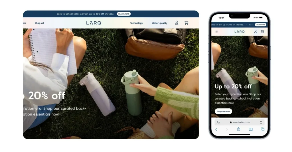 Larq- Example for Best eCommerce Websites