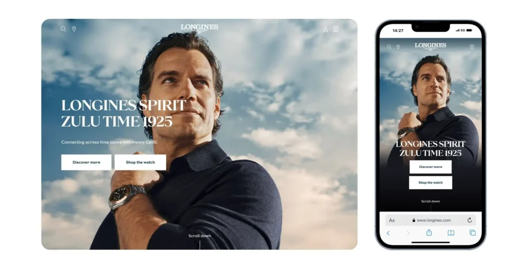 Longines- Example for Best eCommerce Websites