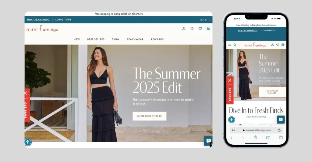 Mini Flamingo- Example for Best eCommerce Websites
