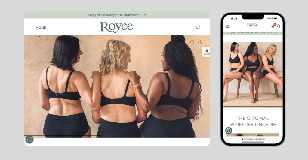 Royce Lingerie- Example for Best eCommerce Websites