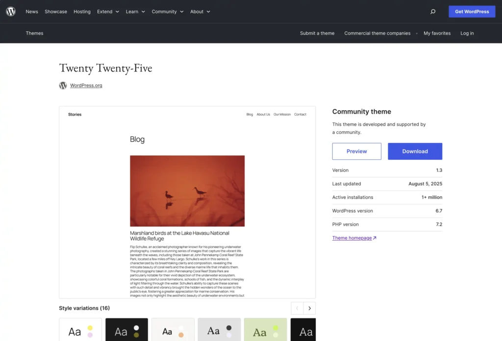 Twenty Twenty-Five theme