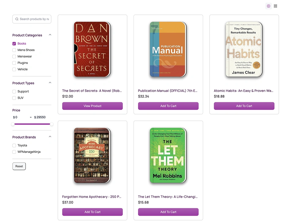 buying books online storefront in ecommerce system