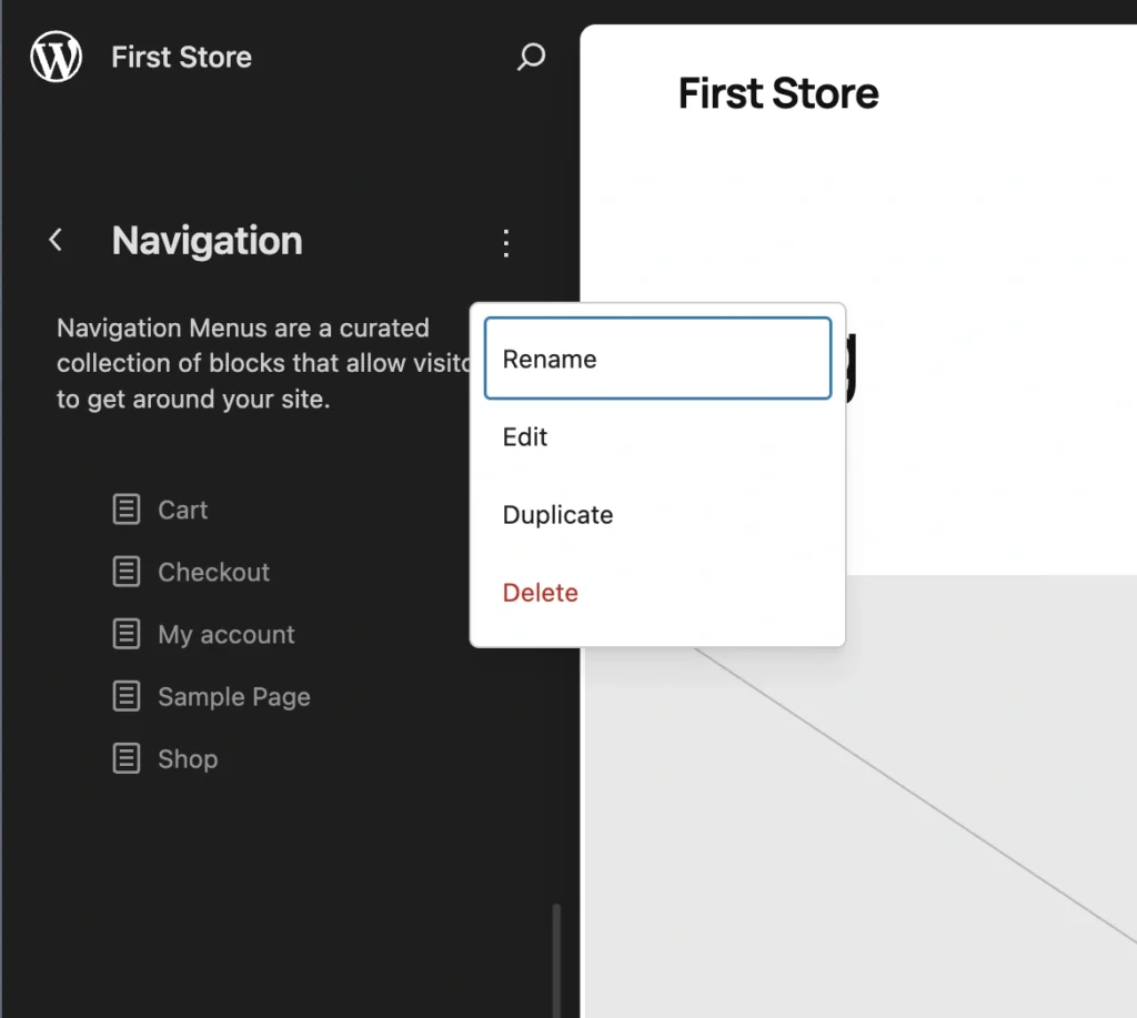 menu editor