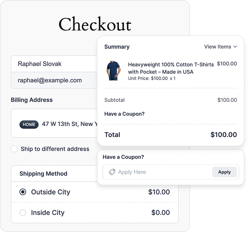 Sell More with Less Effort banner, fluentcart checkout, effortless checkout, ecommerce checkout