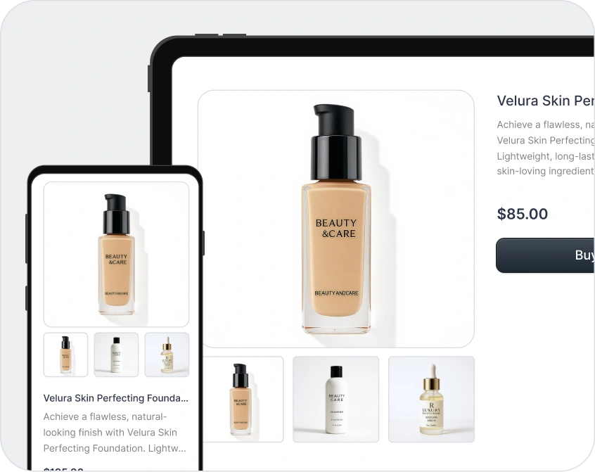 Mobile responsive image for Beauty and Care for Industry Page