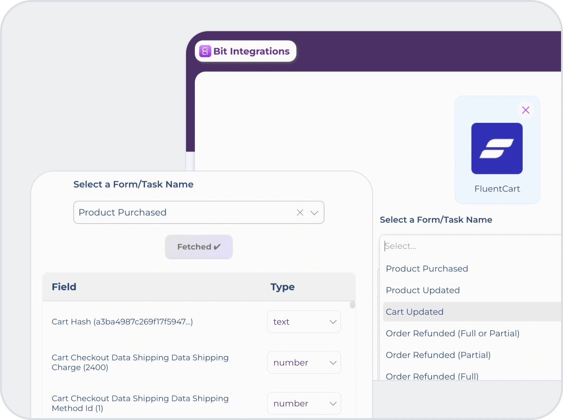 Bit Integrations with FluentCart