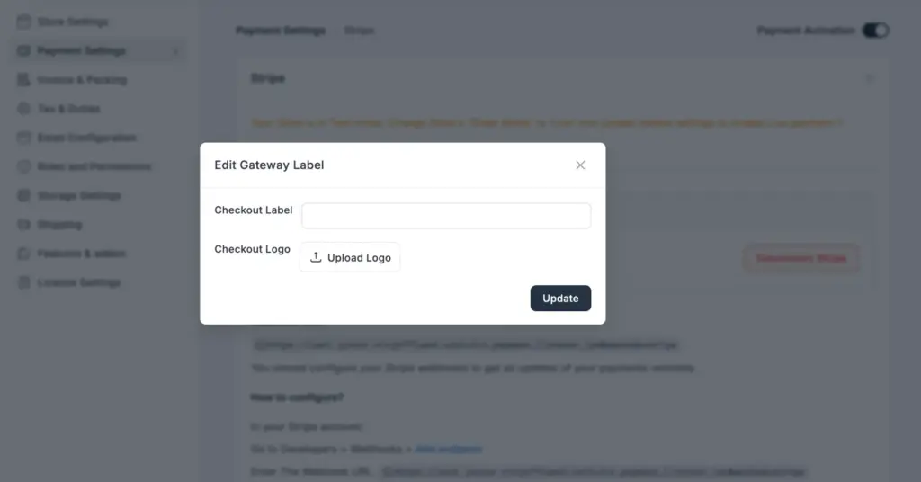Edit Payment Gateway Label and Change Logo