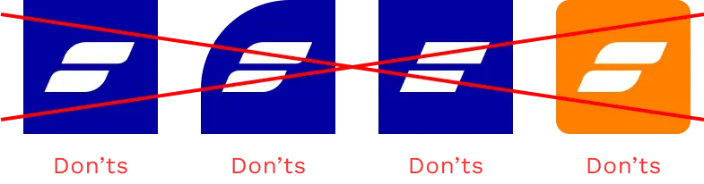 Don’t alter our logo’s colors or shapes, or combine it with other elements.