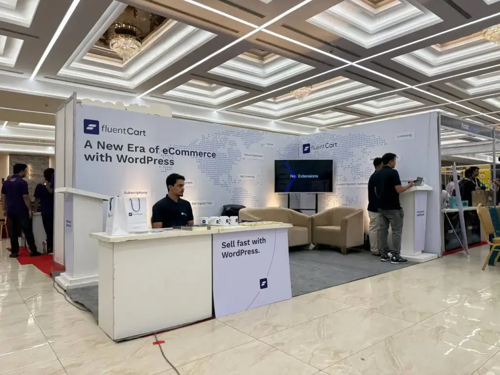 FluentCart Booth at WordCamp Dhaka 2025