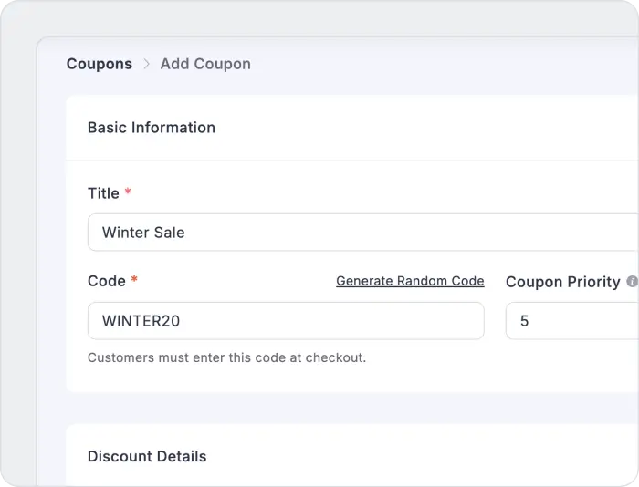 Coupons and Discounts