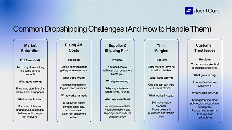 Common Dropshipping Challenges, how to handle dropshipping challenges