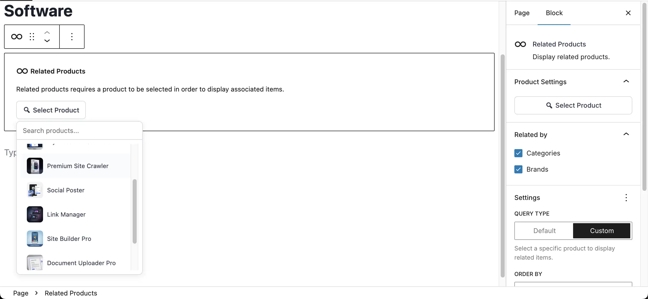 Related products block