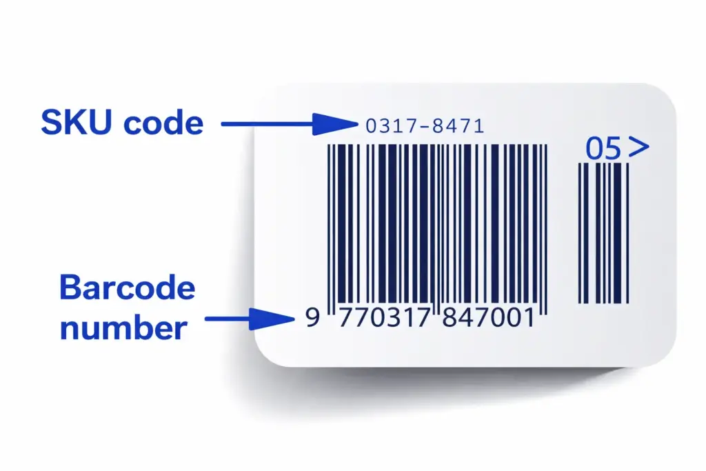 SKU code and barcode, what is sku, stock keeping unit, fluentcart blog