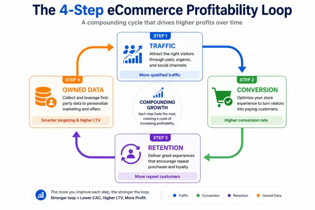 4 Step eCommerce Profitable Loop, FluentCart Blog
