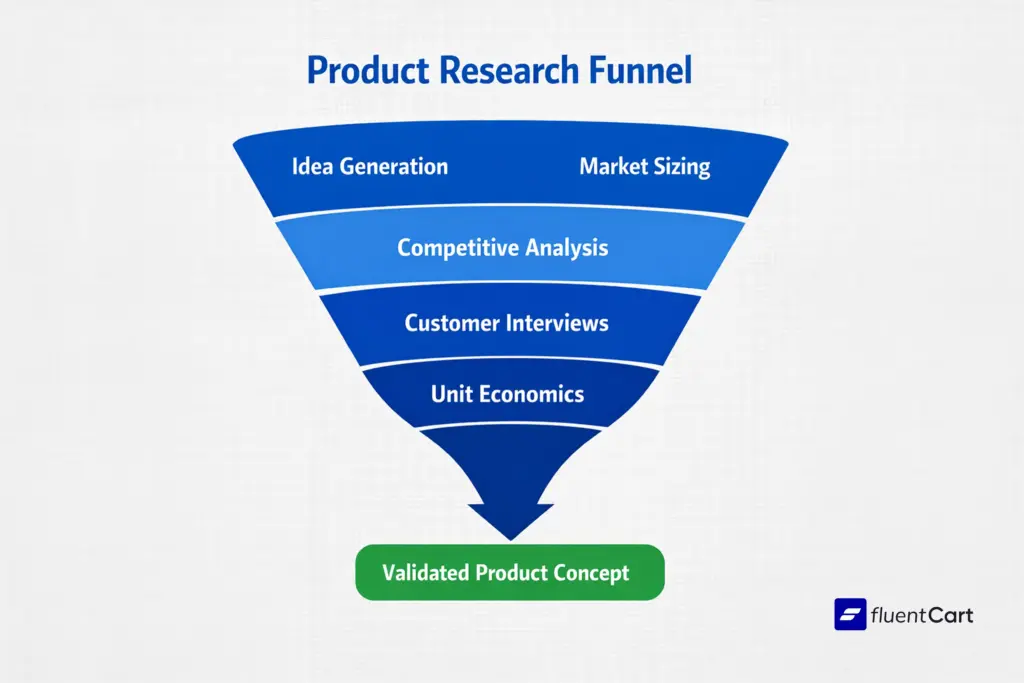 Product research funnel