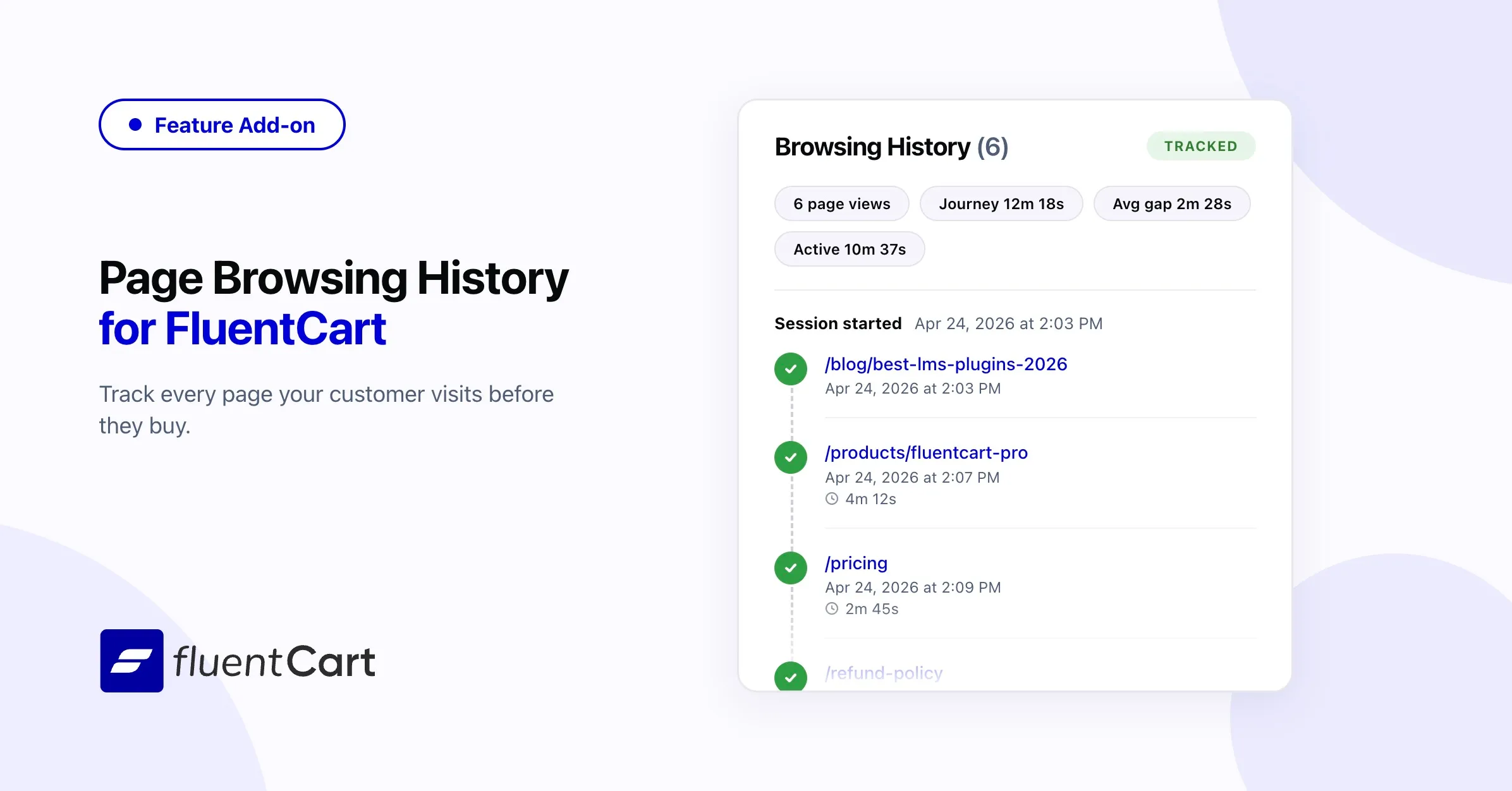 page-browsing-history of FluentCart addons