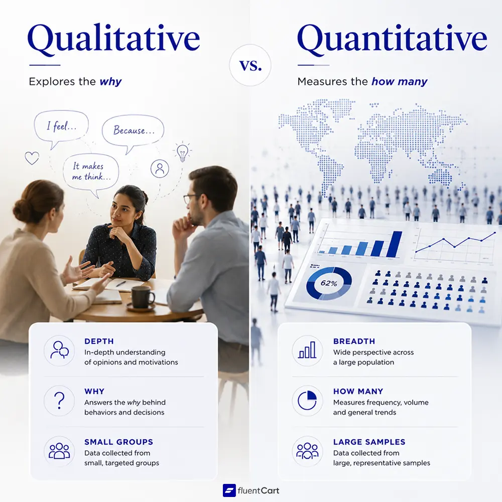 Qualitative vs Quantitative Market Research, FluentCart Blog