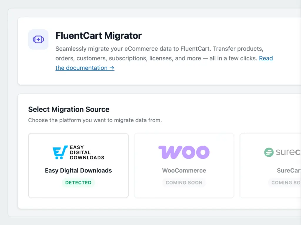 FluentCart MIgrate