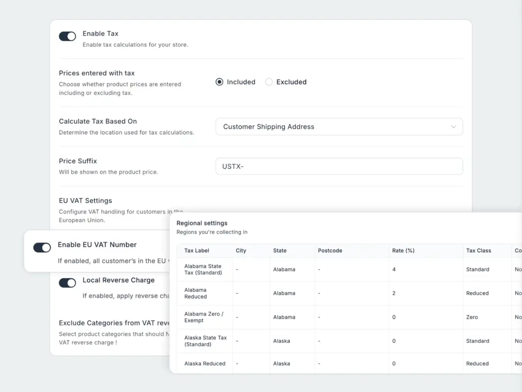 FluentCart Tax Setup