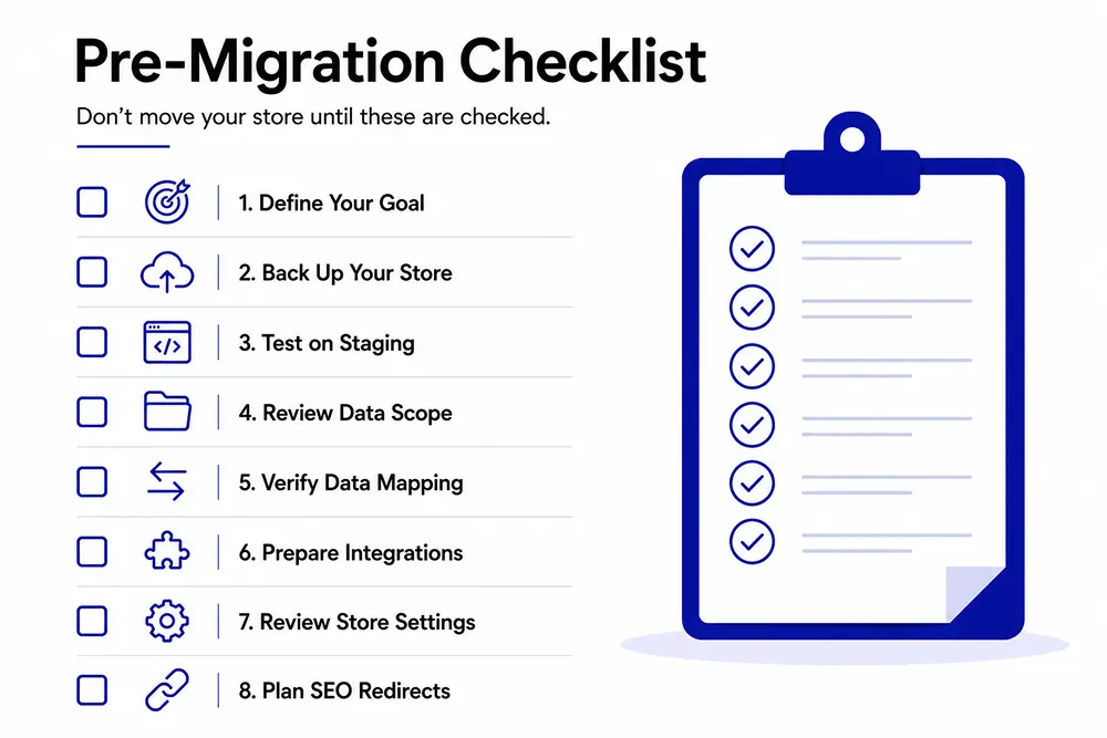 Pre-Migration Checklist Blueprint, FluentCart Blog