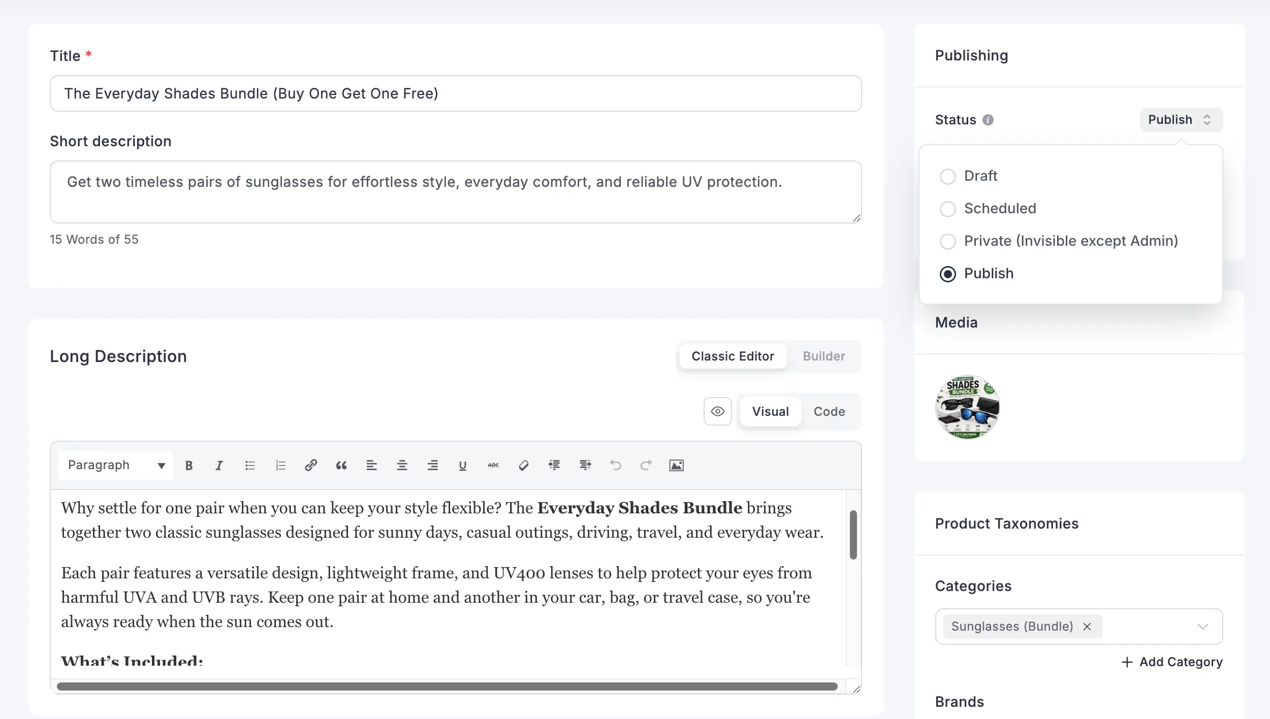 Adding product information on FluentCart's add bundle product product option