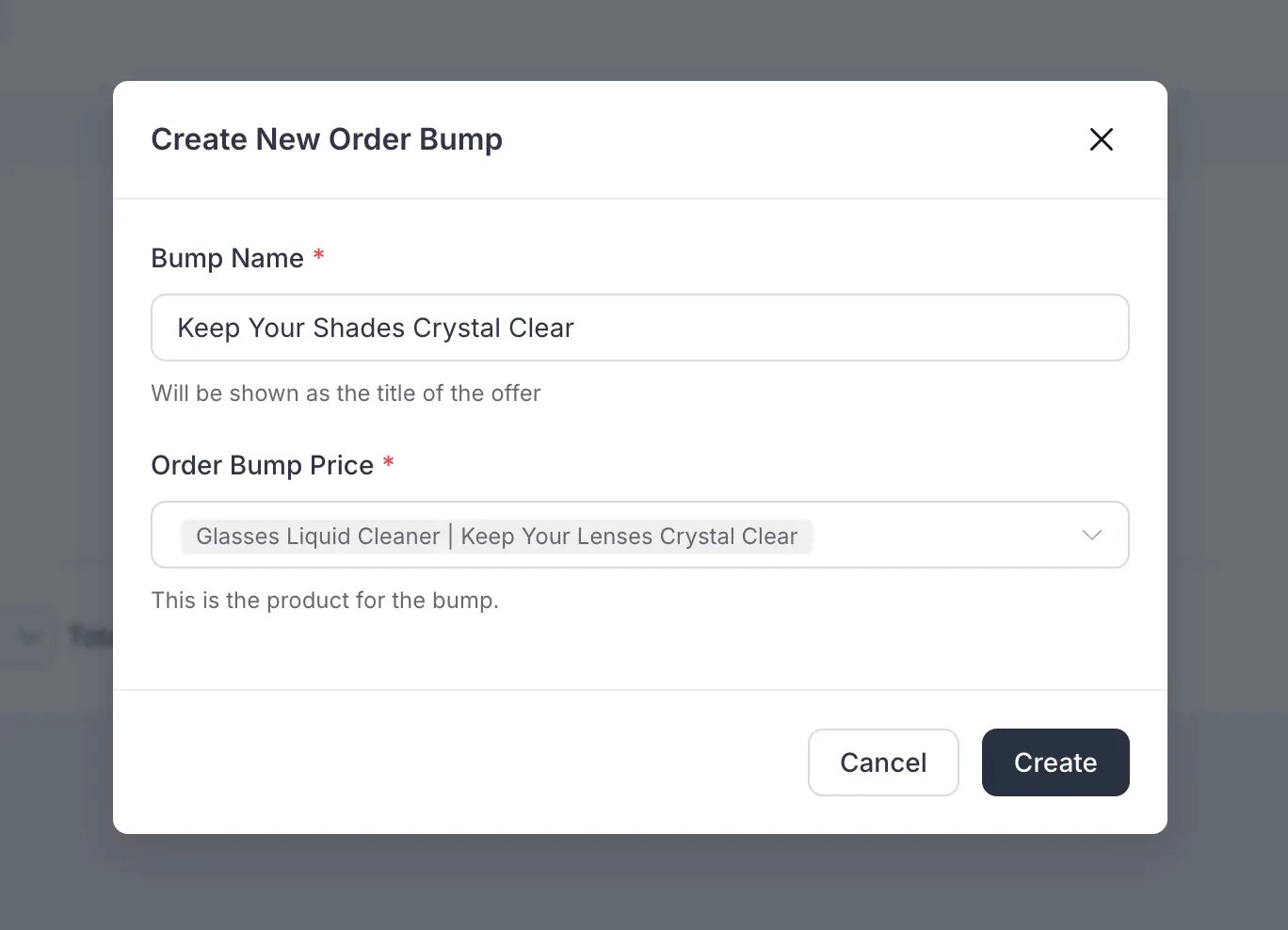 Create new order bump - FluentCart