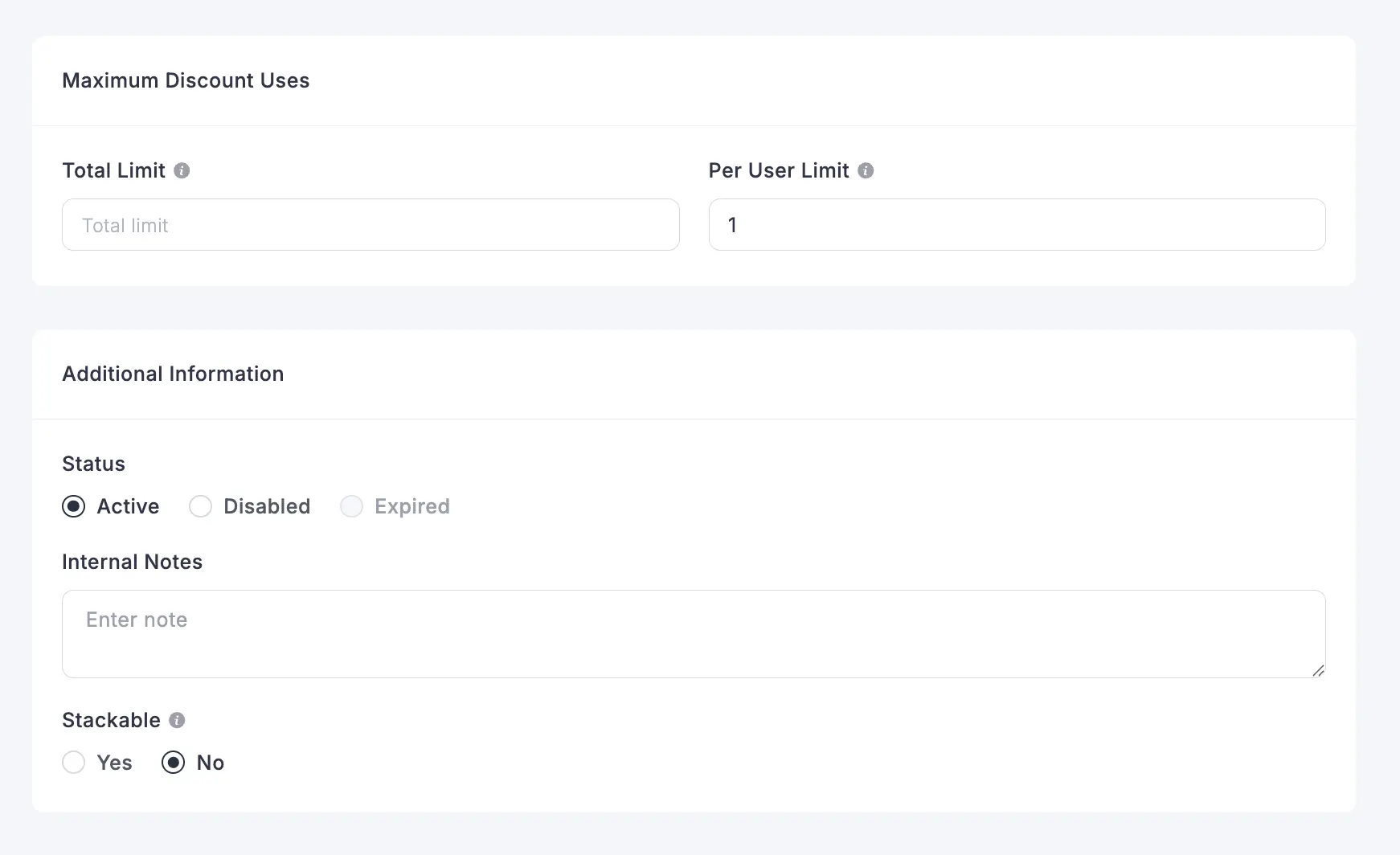 Other essential seeting on FluentCart's coupon option