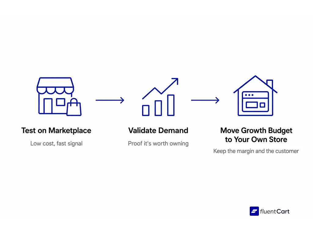Product demand test funnel flow