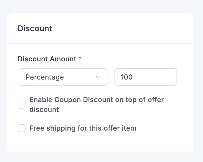 Setting discount option on FluentCart's order bump