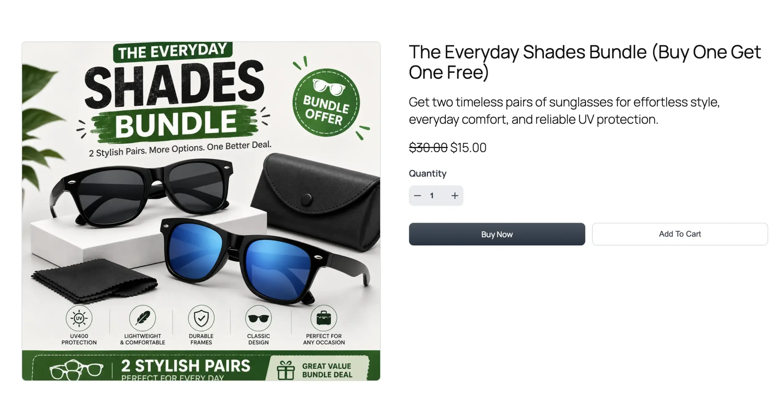 The bundle product page created by using FluentCart