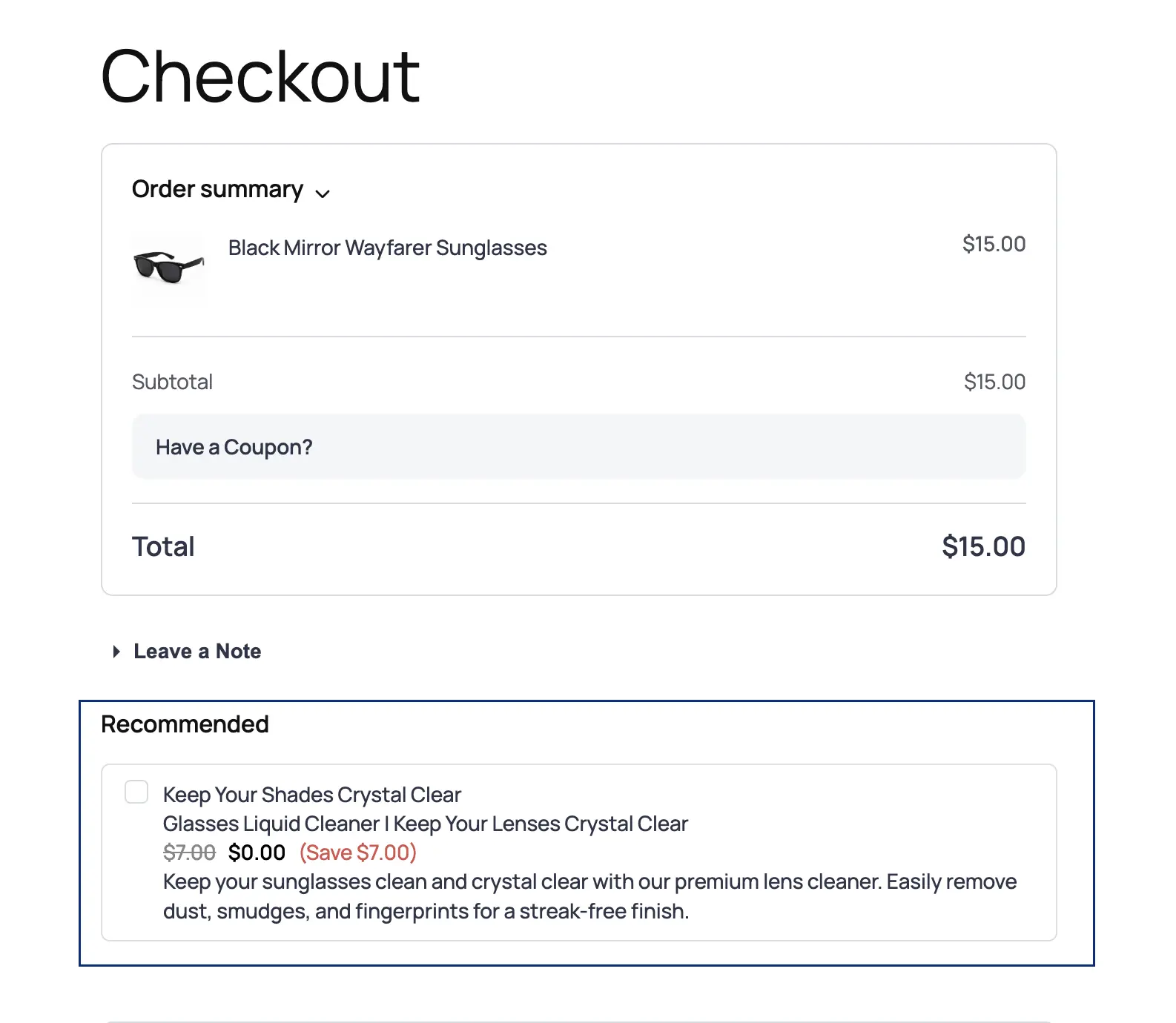 order bump appears live on the checkout page