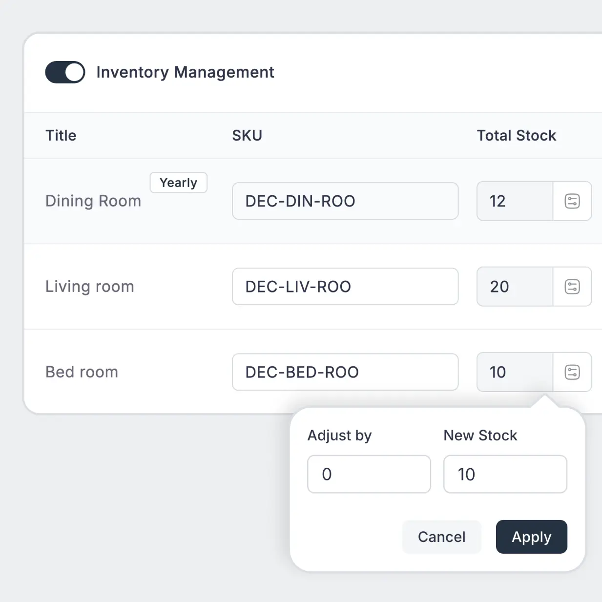 Inventory Built to Scale
